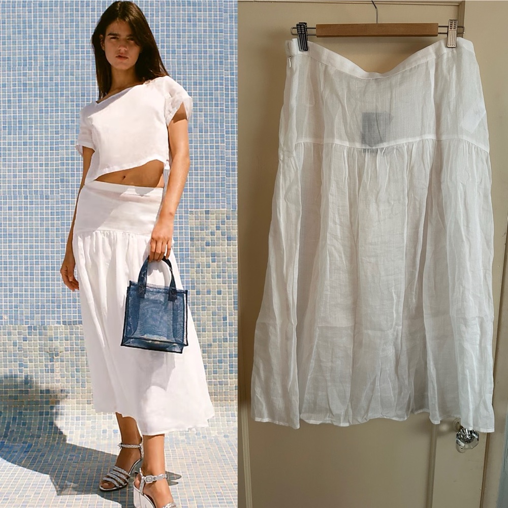 Maryam Nassir Zadeh x J. Crew Drop Waist Midi Skirt